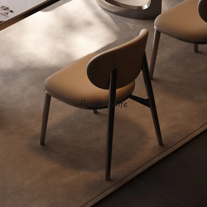 Modern minimalist high-end light luxury dining table and chairs