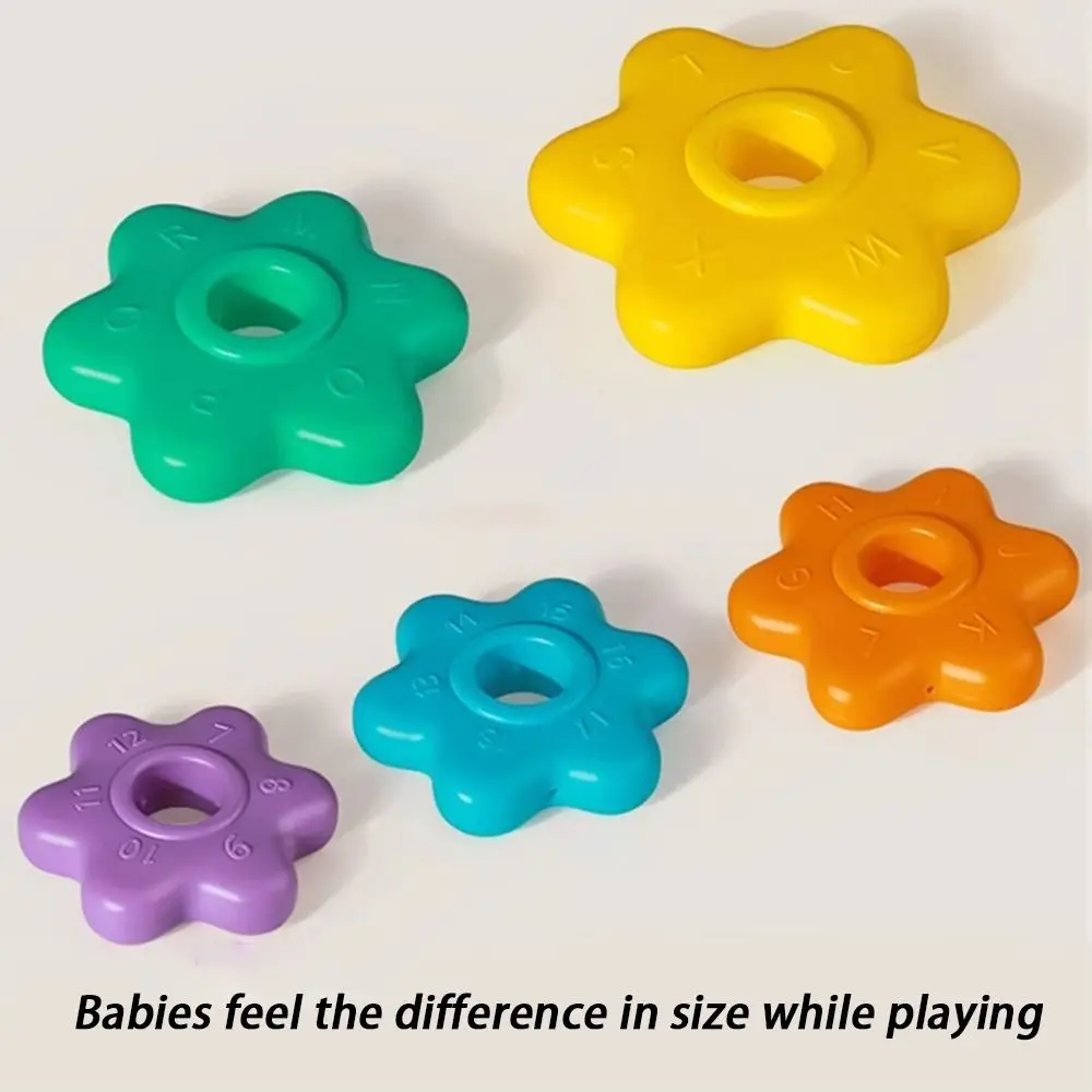 Fashion Montessori Rainbow Spinning Tower Ring Tower Early Stacking Puzzle Spinning Stacking Children Develop Motor Skills