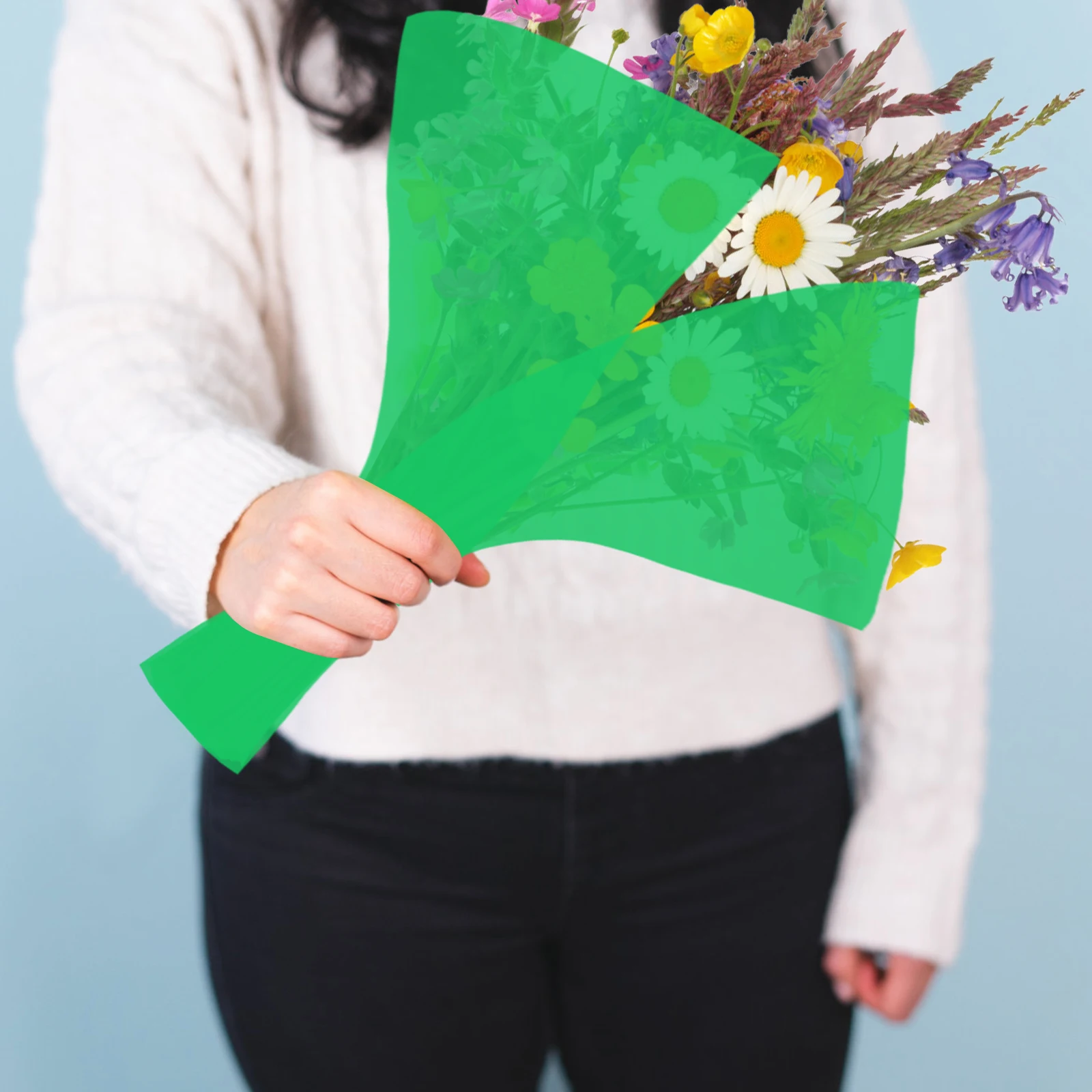 

Flower Wrapping Paper Cellophane Wrap Roll Durable Decorative for DIY Crafts Bouquets Christmas Wedding Birthday Gift Wrapping