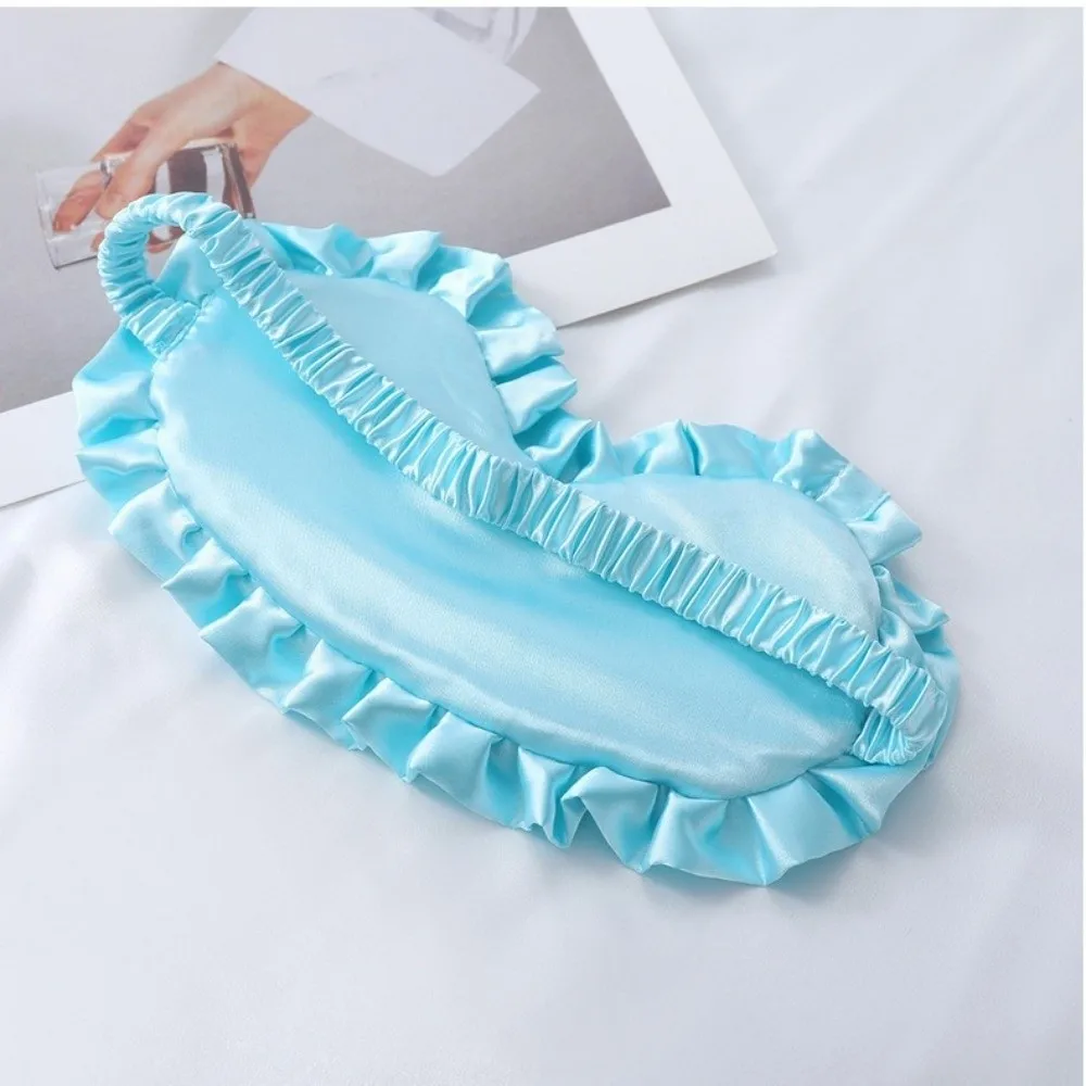 

Однотонная шелковая маска для сна с мягким покрытием, рюшами и регулируемым ремешком, светонепроницаемые дышащие повязки для глаз