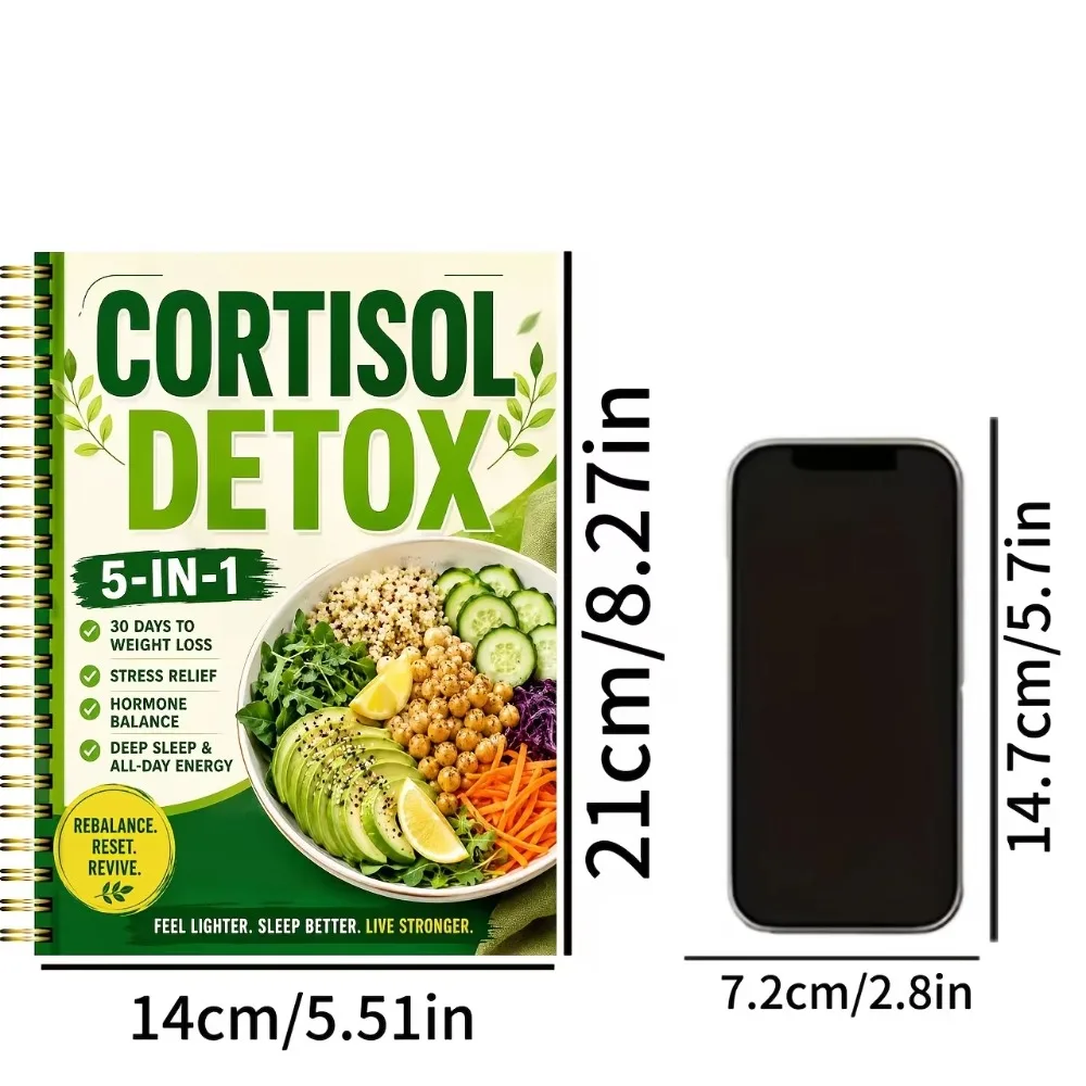 5 In 1 Cortisol Detox Health Guide 30 Days Weight Loss Plan Stress Relief Improve Sleep Balance Hormones Boost Metabolism & Ener