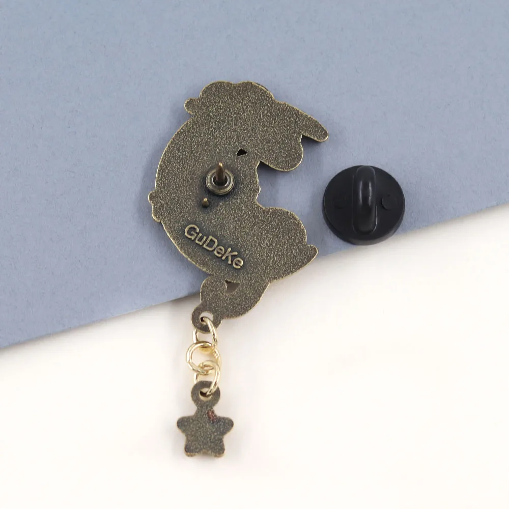 Niedliche schlafende Katze Emaille-Pin, bezaubernder Sternanhänger, Brosche, Cartoon-Kätzchen-Rucksack- und Kleidungsabzeichen, perfekte Geschenke für Katzenliebhaber. – Detail 7