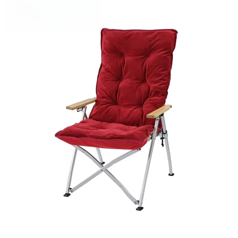 Premium Outdoor Beach Backrest Adjustable Chair Reclining Foldable Camping Chair With Cushion