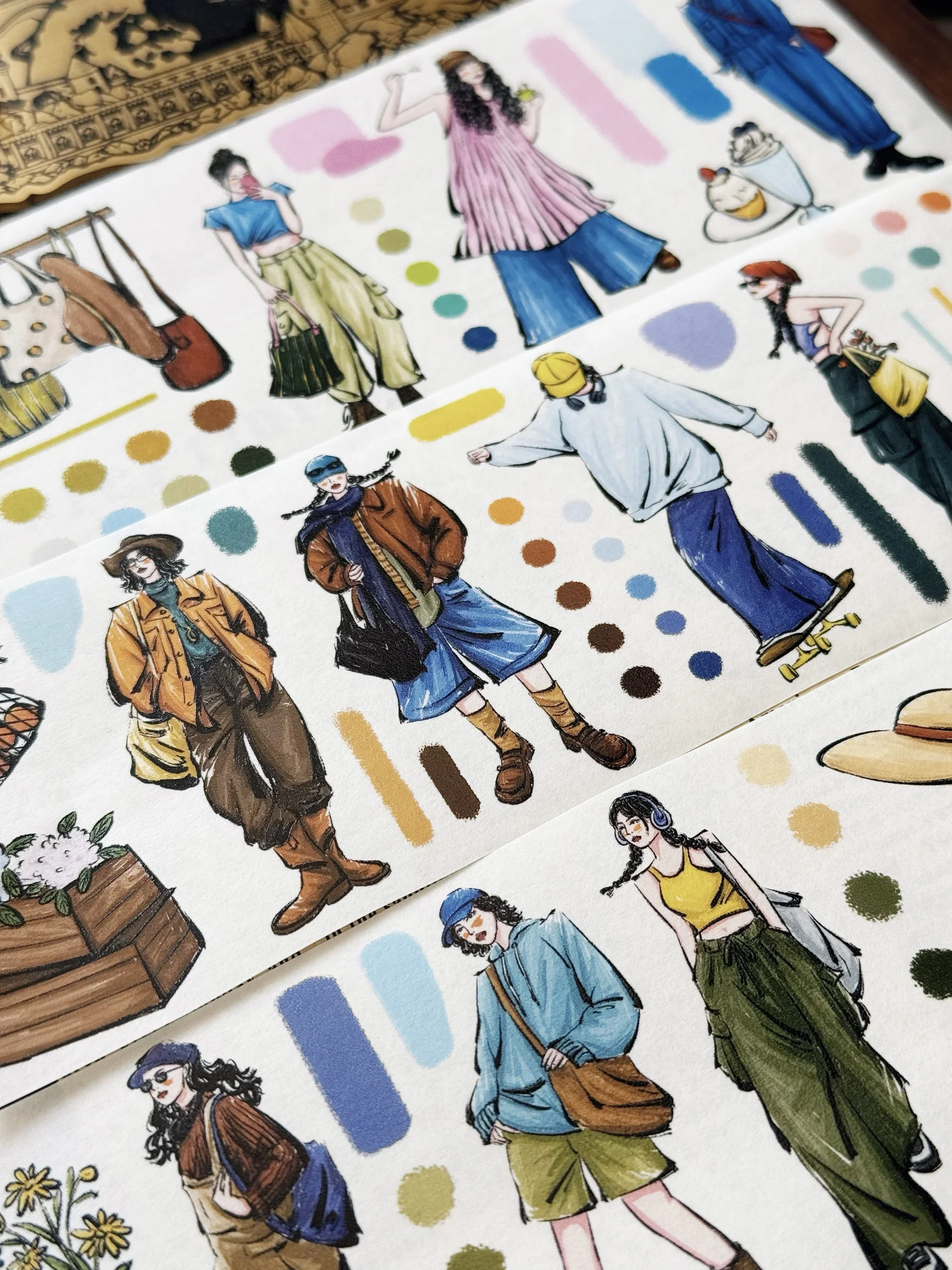 

5M Xiyue Stylish Girl Washi Matte PET Tape Daily Life Journal Decoration