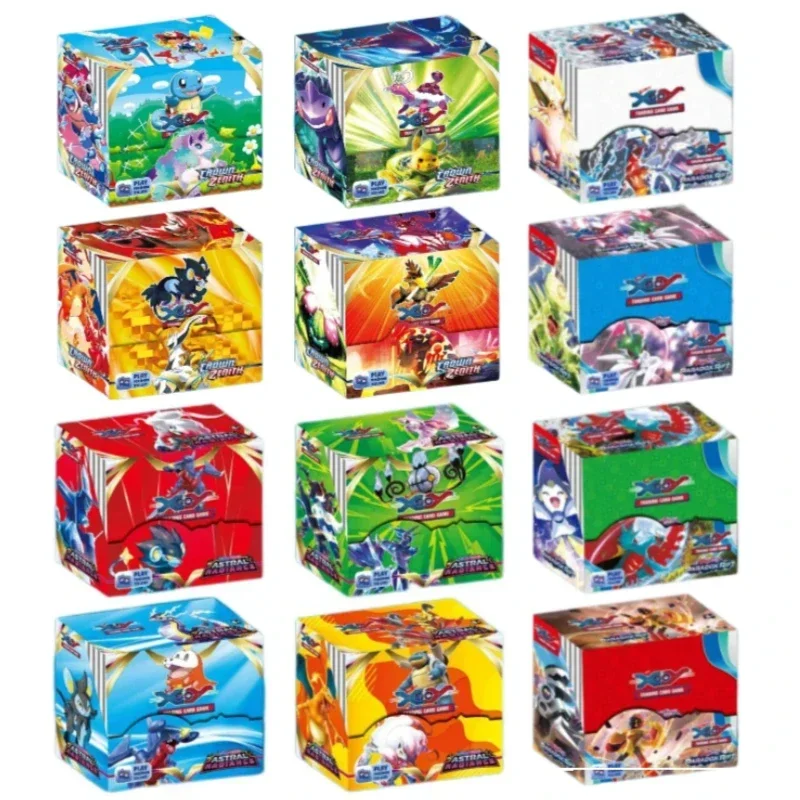 Random Box/324PCS Original Pokemon Cards Deck Box Cute Pikachu Party Games Anime Cards VMAX GX English Table Game Playing Cards