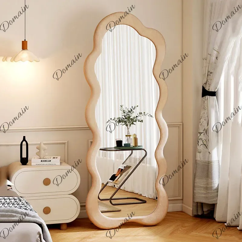 ZL Xenomorph Floor Mirror Funky Bathroom Bedroom Luxury Girls Standing Full Body Mirror Moving Espelhos Living Room DecorationsM