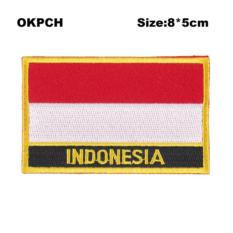 Indonesia  Flag Embroidery Patches Iron on Saw on Transfer patches Sewing Applications for Clothes in Home&Garden