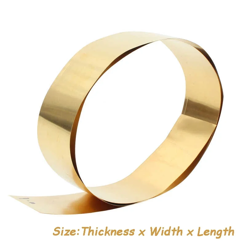 Folia mosiężna gruba 0,2 - 1 mm szerokość 10 15 20 25 30 40 50-305 mm Blacha mosiężna Blaszka mosiężna cienka folia płyta długość 1/0,5 metra