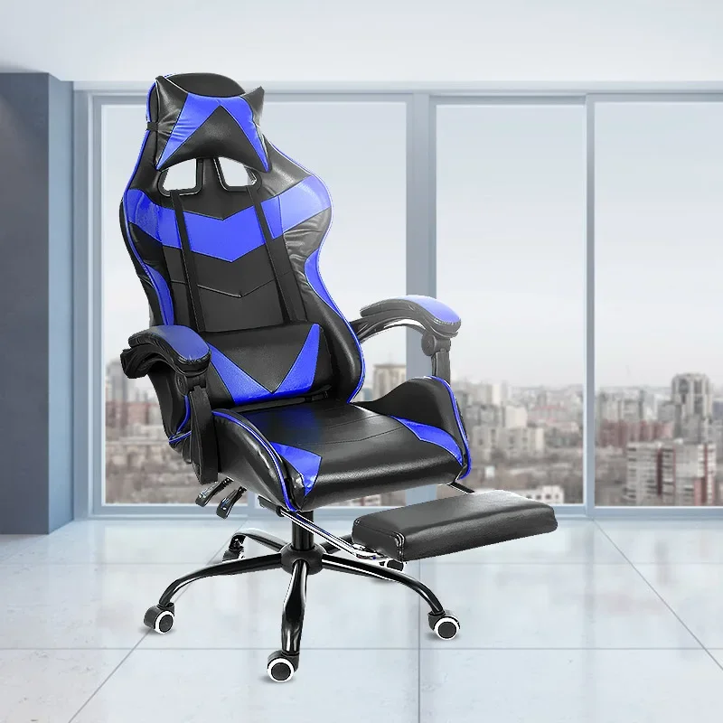 Leather Office Gaming Chair Home Internet Cafe Racing Chair WCG Gaming Ergonomic Computer Swivel Lifting Lying Gamer