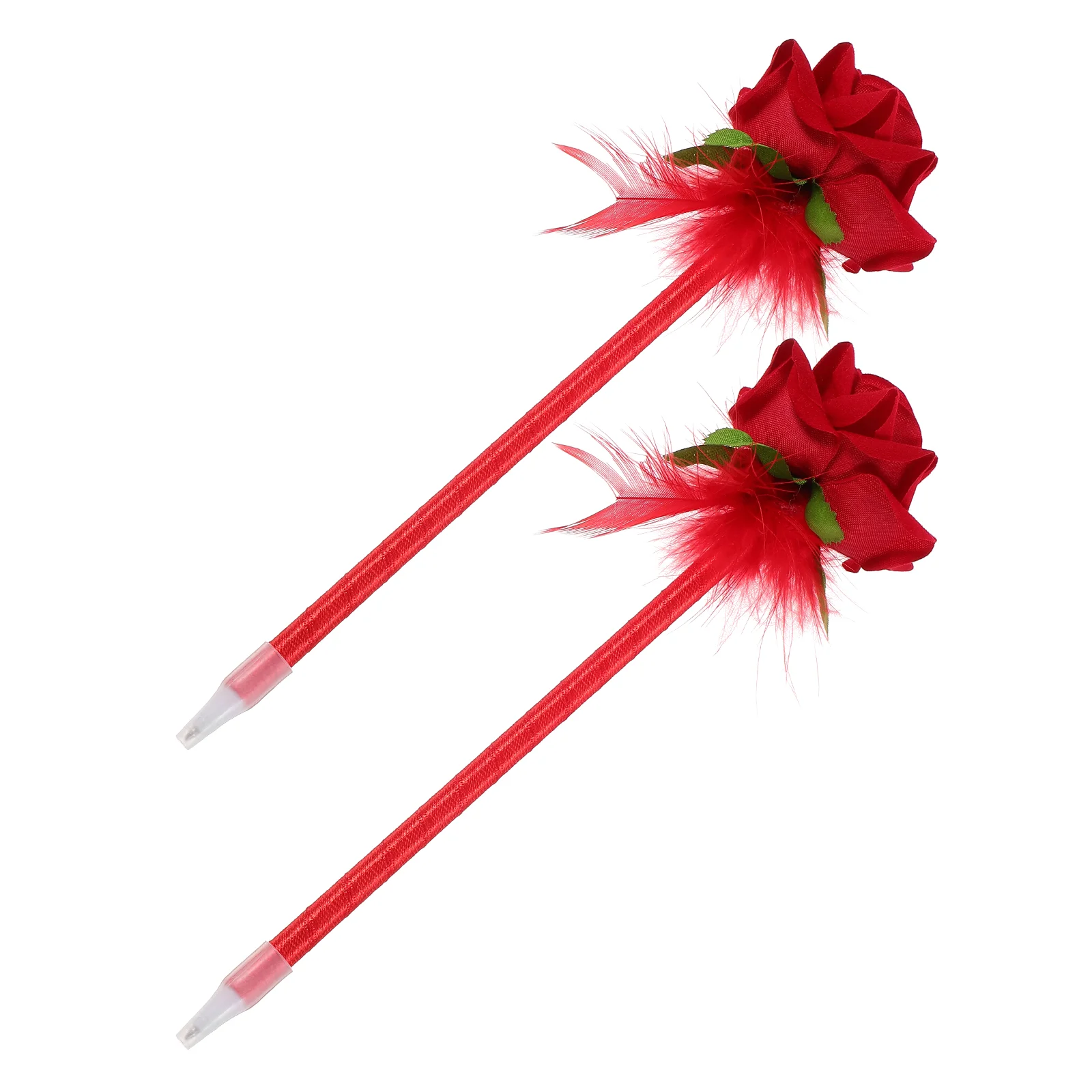 2 Pcs Ballpoint Pen Rose Flowers Pretty 2150X550X070CM Floral Signing Pens Office Red Creative Writing Ink