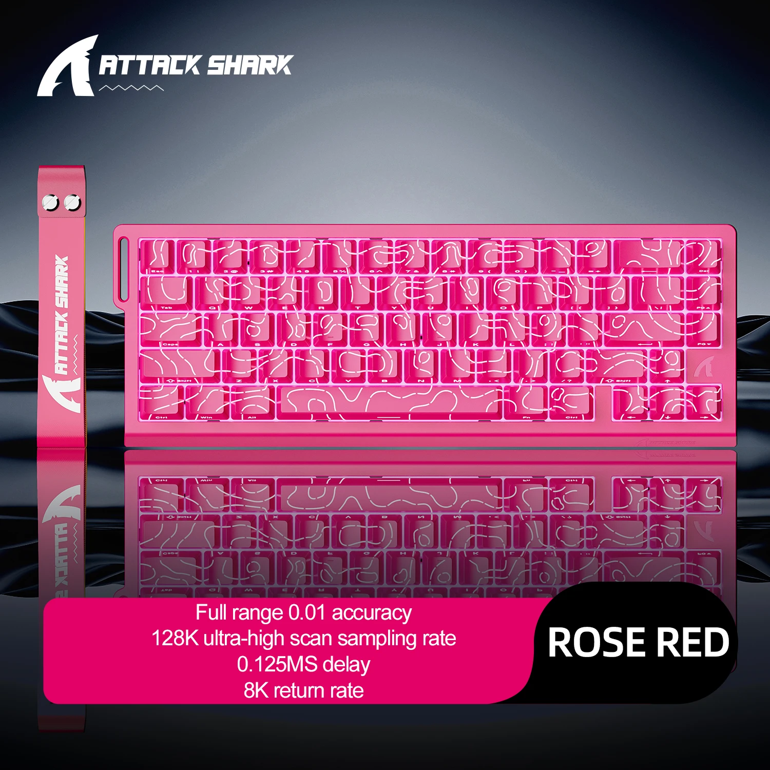ATTACK SHARK X68HE Magnetic Keyboard Red Wired Mechanical for Pro Gaming 0.01mm Rapid Trigg 8000Hz SOCD/Rs 0.125ms 128K Rate