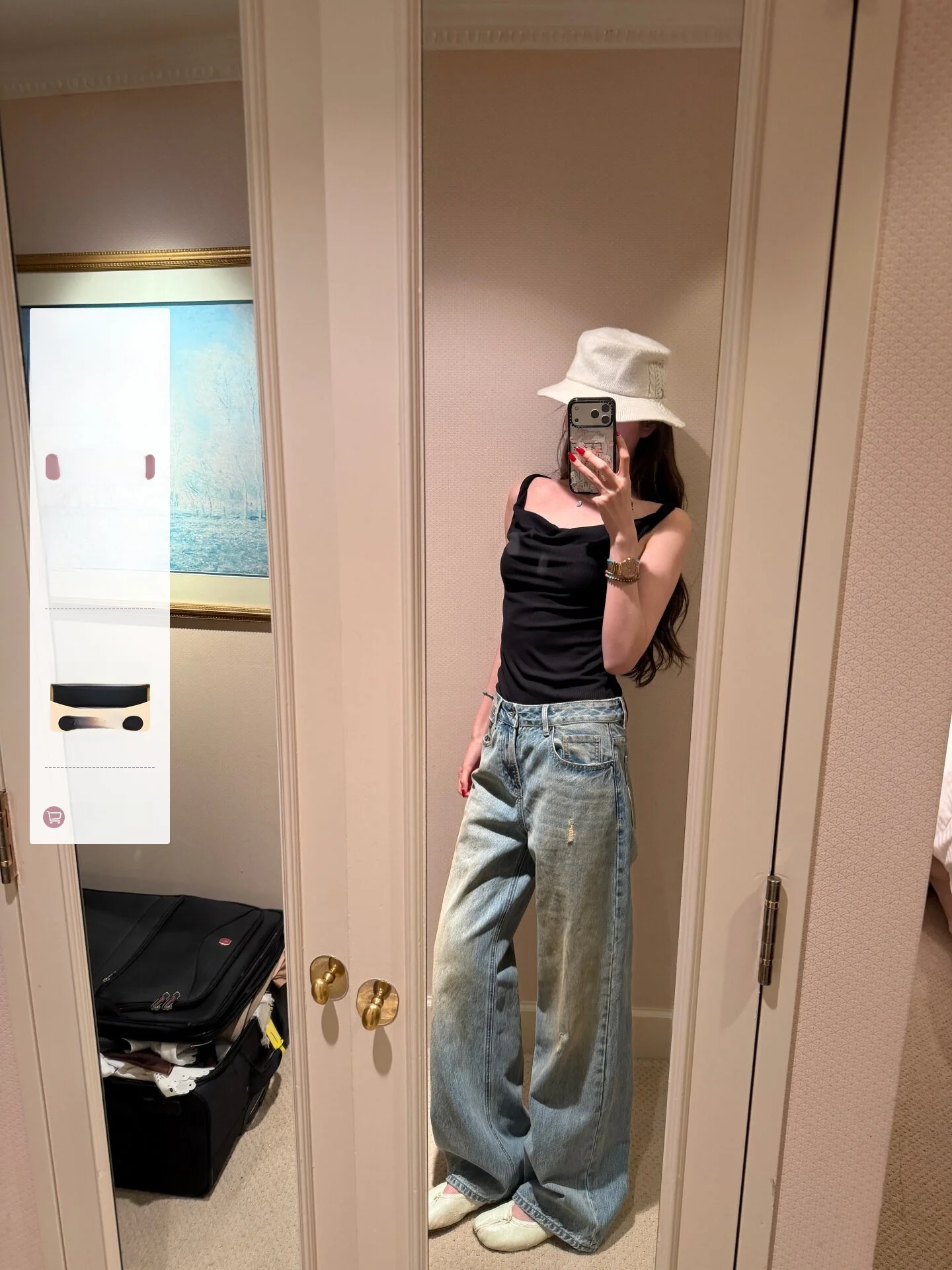 

YANGZIFAN Handmade Vintage Women's Jeans Casual Low Waist Cotton Straight Leg Pants with Distressed Holes Versatile Spring Su...