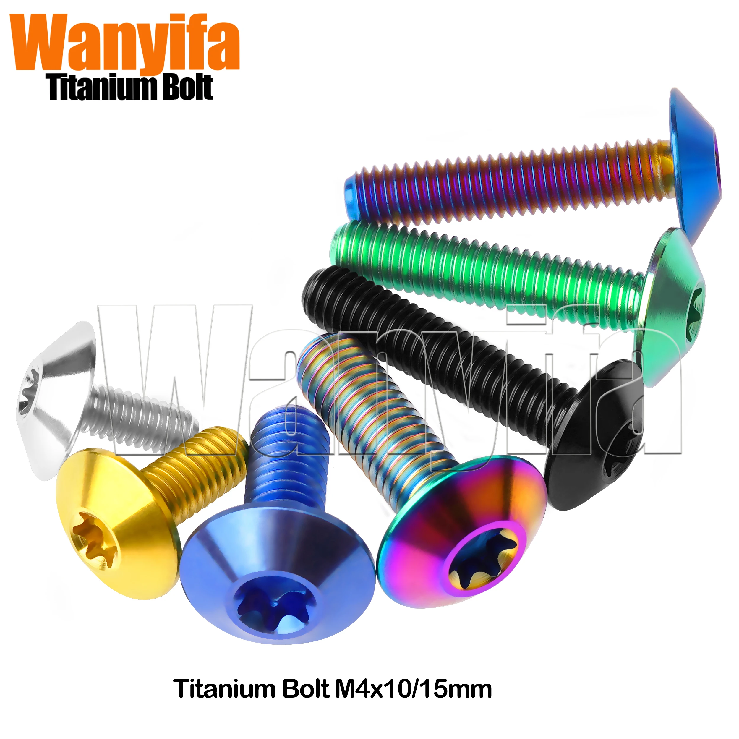 

Wanyifa Titanium Bolt M4x10/15mm Umbrella Head Ti Screws for Bicycle Fix Accessories