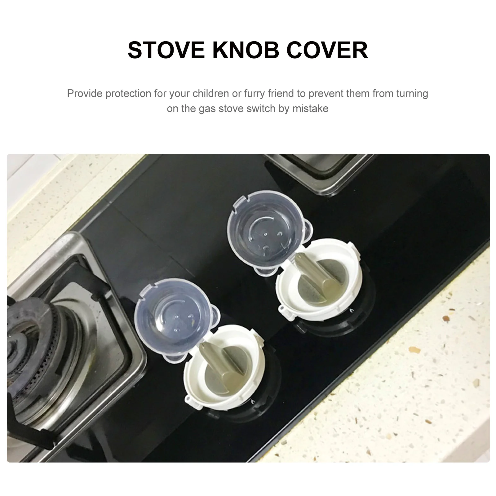 

2 pcs Gas Stove Safety Lock Adhesive Free Install For Natural Gas Stove Child Proof Knob Covers Kitchen Safety Guard Oven Cooker