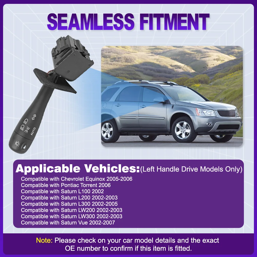 

Steering Column Turn Signal Headlight Combination Switch for Chevrolet Equinox Saturn L200 L300 LW200 LW300 Vue LHD 15251096