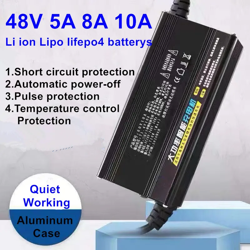 LiFePo4充電式バッテリー充電器、48v、5a、8a、10a、50.4v、54.6v、54.75v、58.8v、58.4v、LiFePo4、12s、13s、14s、15秒、16秒