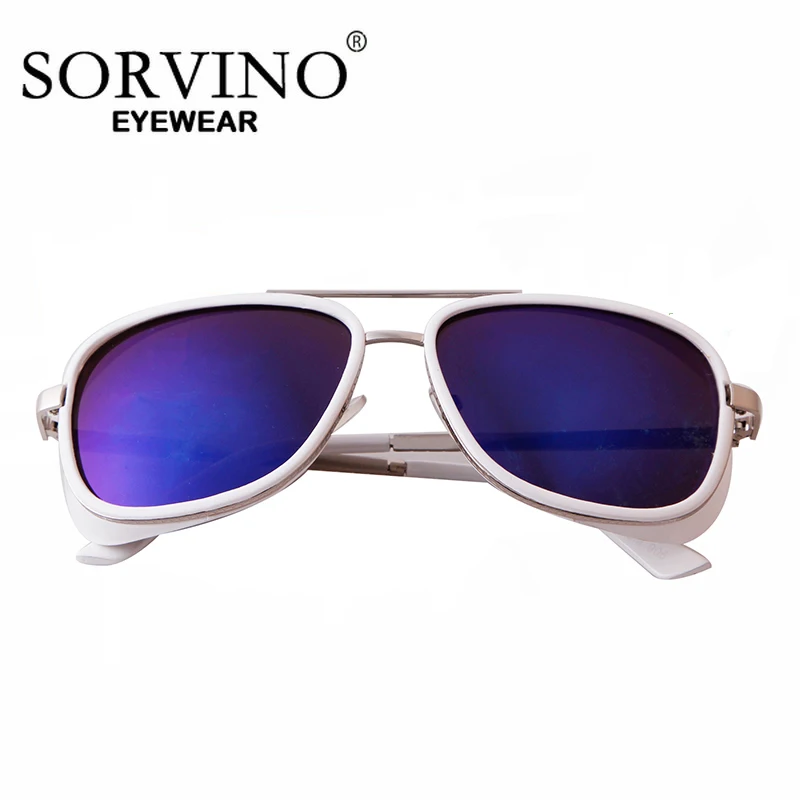 SORVINO Iron Man Sunglasses Fashion Steam Punk Goggle Reflective Coating Cool Sun Glasses for Women Men Leopard Eyewear view 5