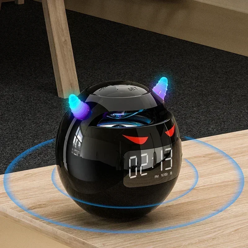 

Mini Speaker Alarm clock Wireless Ball Shape Clock Speaker with LED Digital Alarm Clock Music Player Bluetooth Speaker audio