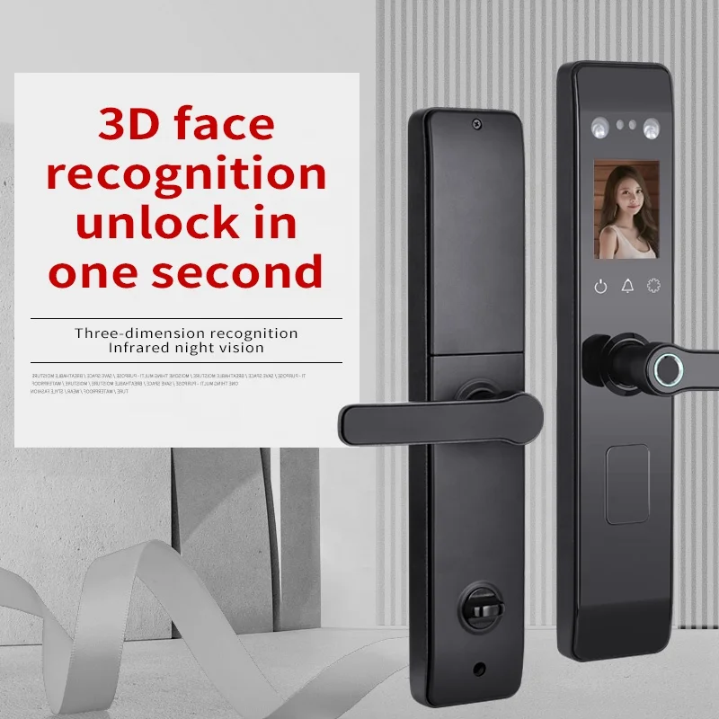 Multi-fuctional House Hotel Smart Door Lock with Face Recognition Fingerprint Unlock