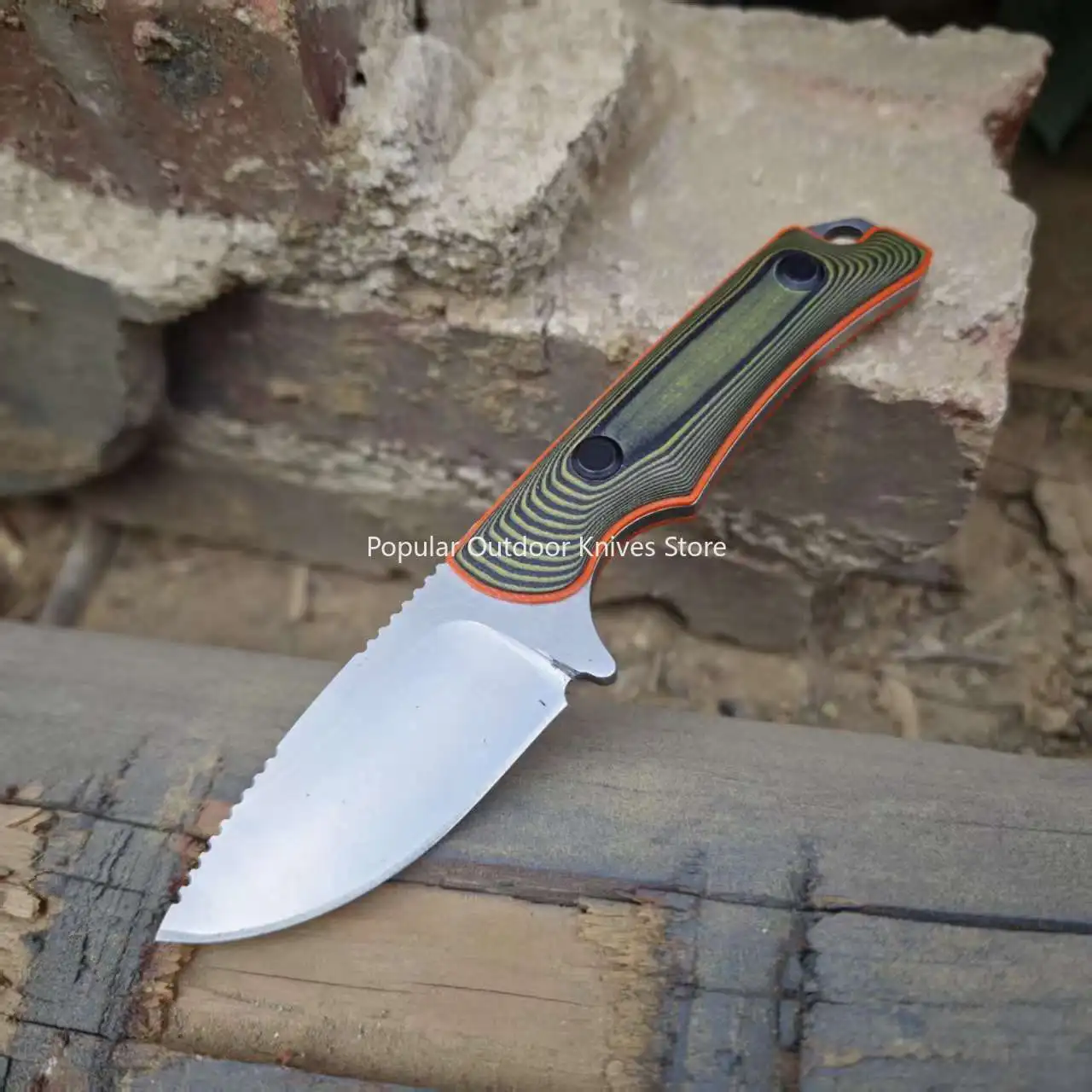 

Тактический карманный нож Hunter 15017 для мужчин, портативный, для выживания, с фиксированным лезвием, из нержавеющей стали, многофункциональный, для самообороны