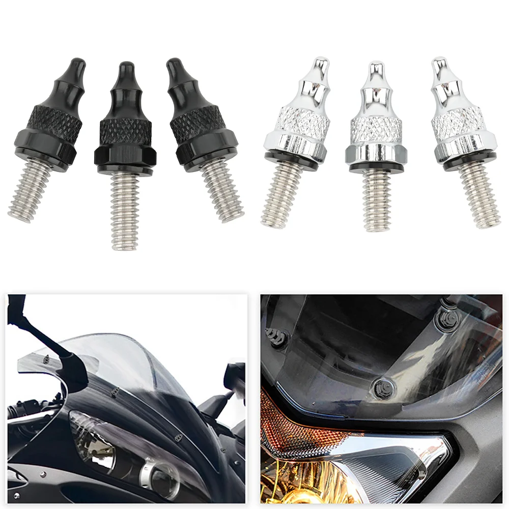 

3pcs Motorcycle Fairing Bolts Windshield Spike Bolts For Harley Touring Electra Street Tour Glide 1996-2013