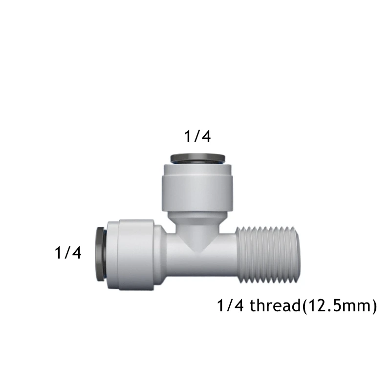 Tee Type RO Water Fitting Male Female Thread Quick Connection 1/4 3/8 Hose PE Pipe Connector Water Filter Reverse Osmosis Parts