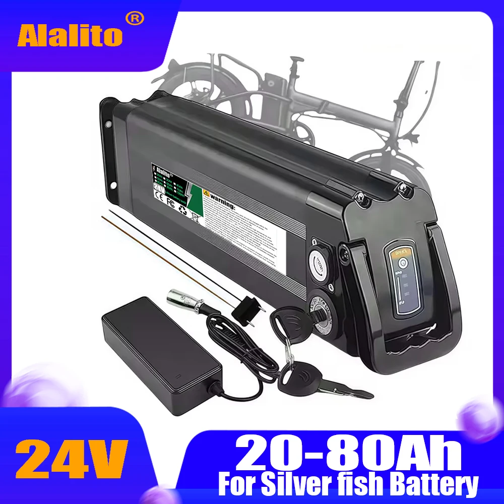 24V bottom discharge 4-pin, 20Ah-100Ah, air transportation, suitable for folding power assisted bicycle Silver Fish model