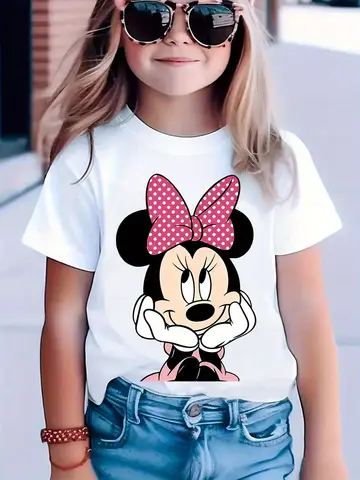 गर्मियों में लड़कियों और लड़कों के लिए टी-शर्ट, फैशन, गर्मियों में बच्चों के लिए छोटी आस्तीन वाली टी-शर्ट, मिन्नी मिकी प्रिंट, डिज्नी प्रेमियों के लिए टॉप, टी-शर्ट 10 best sales बच्ची का टॉप - №6