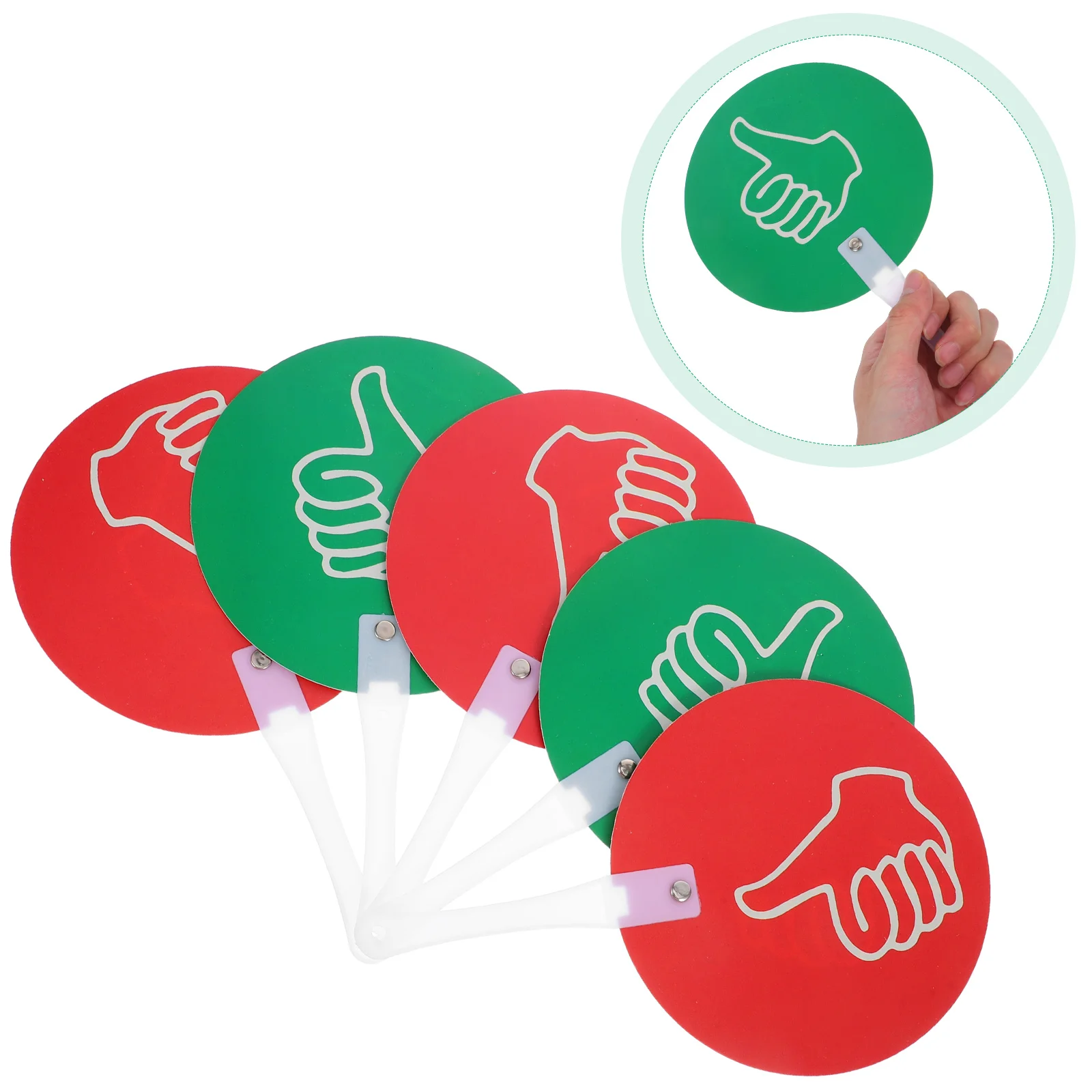 

5 Pcs Voting Premature Education Materials Classroom Green Red Paddles Auction Thumb Plastic Thumbs Signs Student Accessory