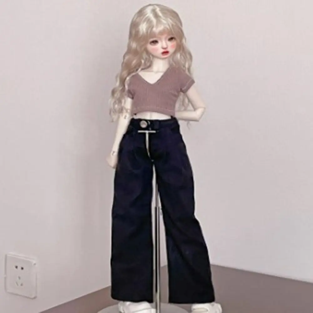 

Модные широкие брюки и футболка, повседневная одежда, аксессуары для кукол, одежда для принцесс, топы, брюки для кукол BJD 1/4, 45 см