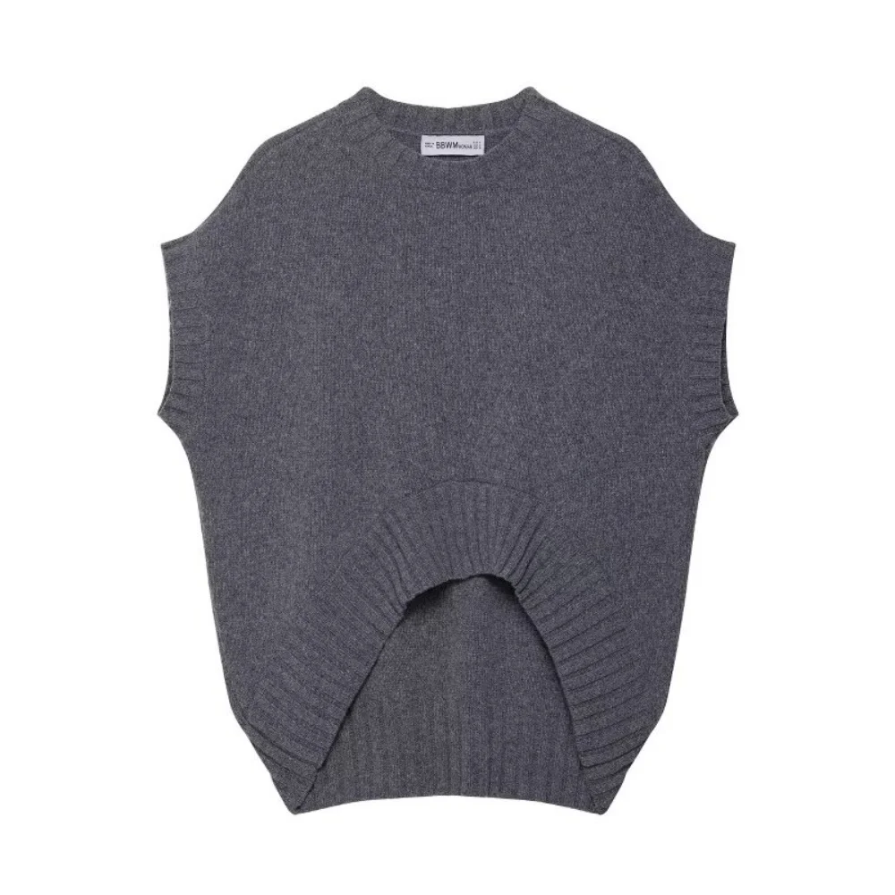 

UNIZERA 2025 Новая женская повседневная модная однотонная шерстяная вязаная майка в европейском и американском стиле