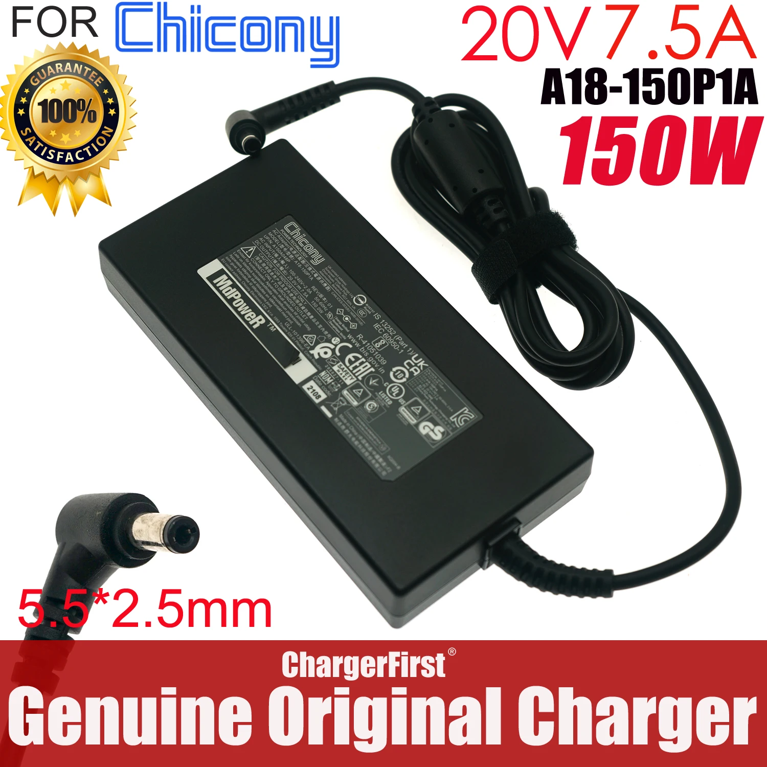 Original Chicony A18-150P1A 20V 7.5A 150W A150A048P AC Power Adapter Charger Laptop Power Supply Genuine With 5.5*2.5mm Tip