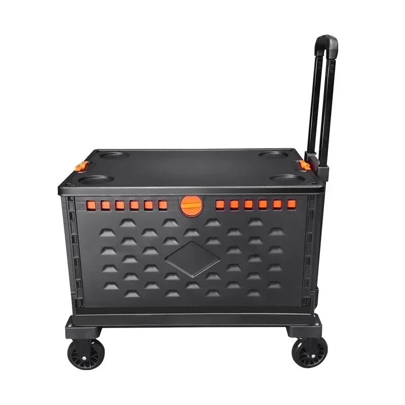 

Tianyu Folding Hand Truck Basket Folding Dolly Hand Truck Plastic on Packing Shopping Plastic Trolley