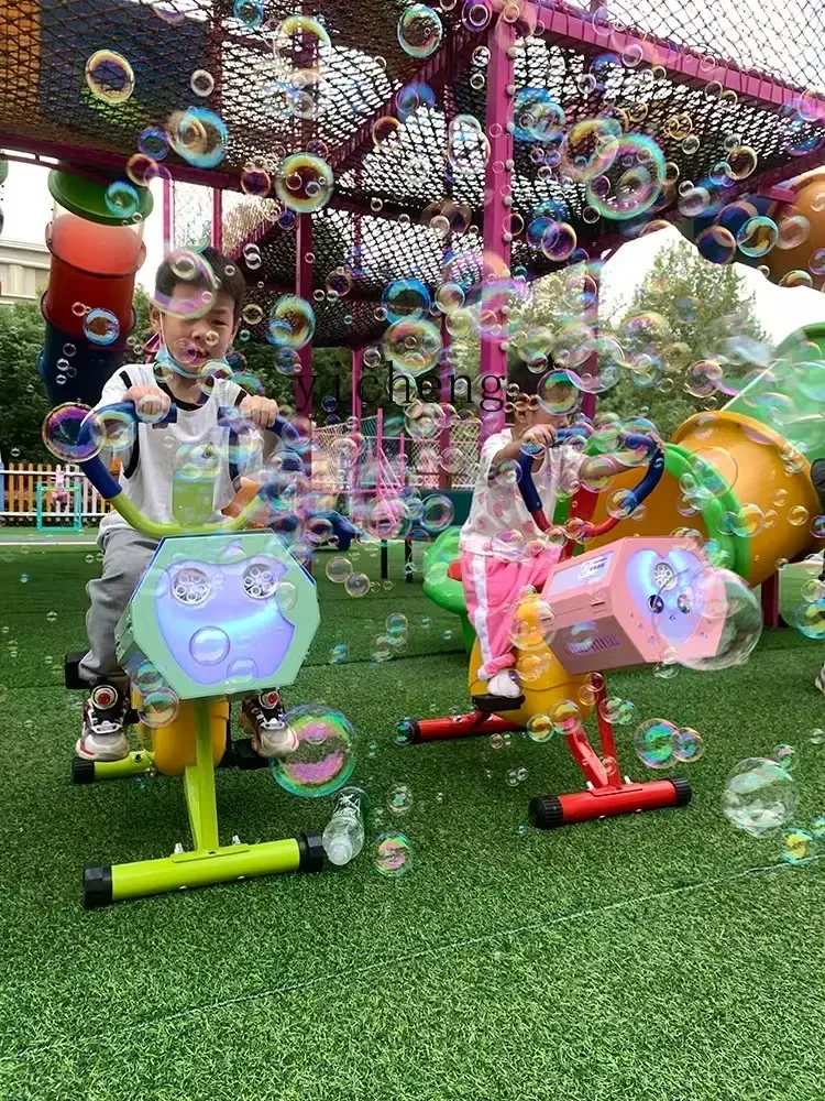 Tqh Children's Shared Bubble Bicycle Pedal Remote Control Start Bubble Motorcycle Square Night Market Stall