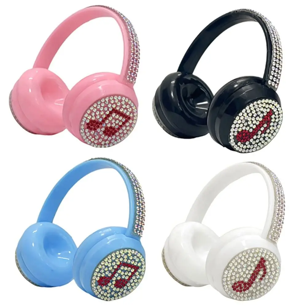 หูฟังประดับเพชรเทียม พลาสติก DIY อุปกรณ์ตกแต่งหูฟัง สำหรับ V1 V2 และตุ๊กตาผ้าฝ้ายขนาด 17 ซม.