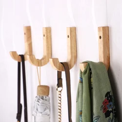 Natural Wood Coat Racks Wall Hanging Wall Entry Door Porch Hanging Coat Rack Perforated Solid Wood Creative Keys Big Clothes Hoo