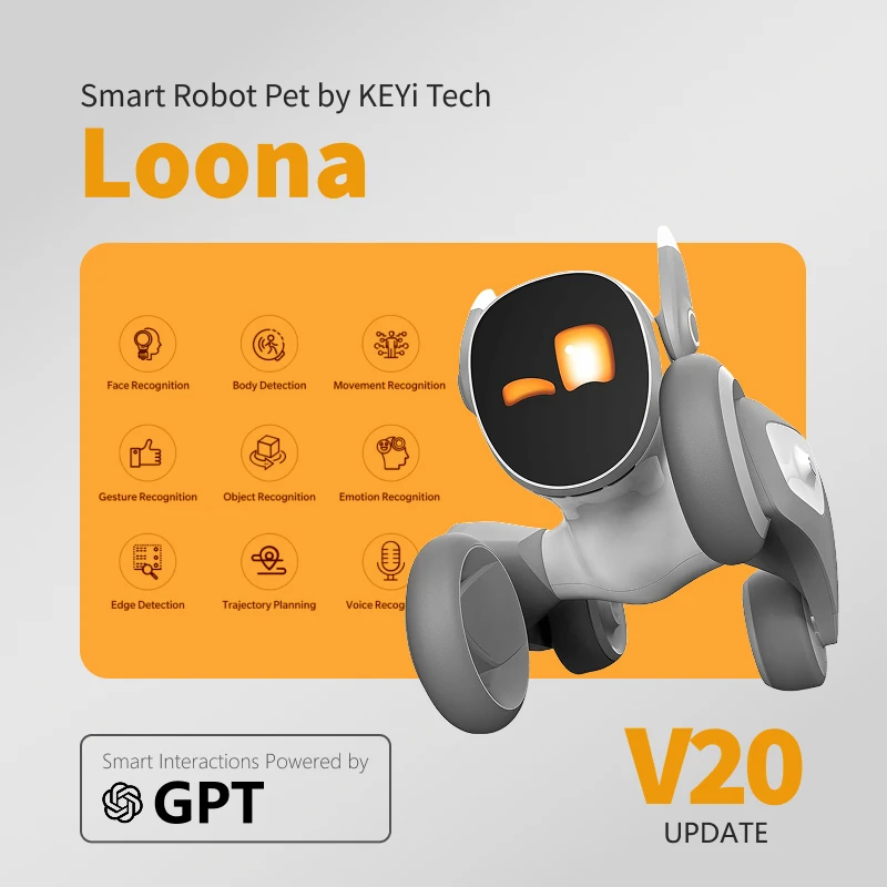 

Loona Smart Pet Robot | AI Interactive,Gesture Control,Voice Commands,Home Monitoring,Multilingual Support,Children's Companion
