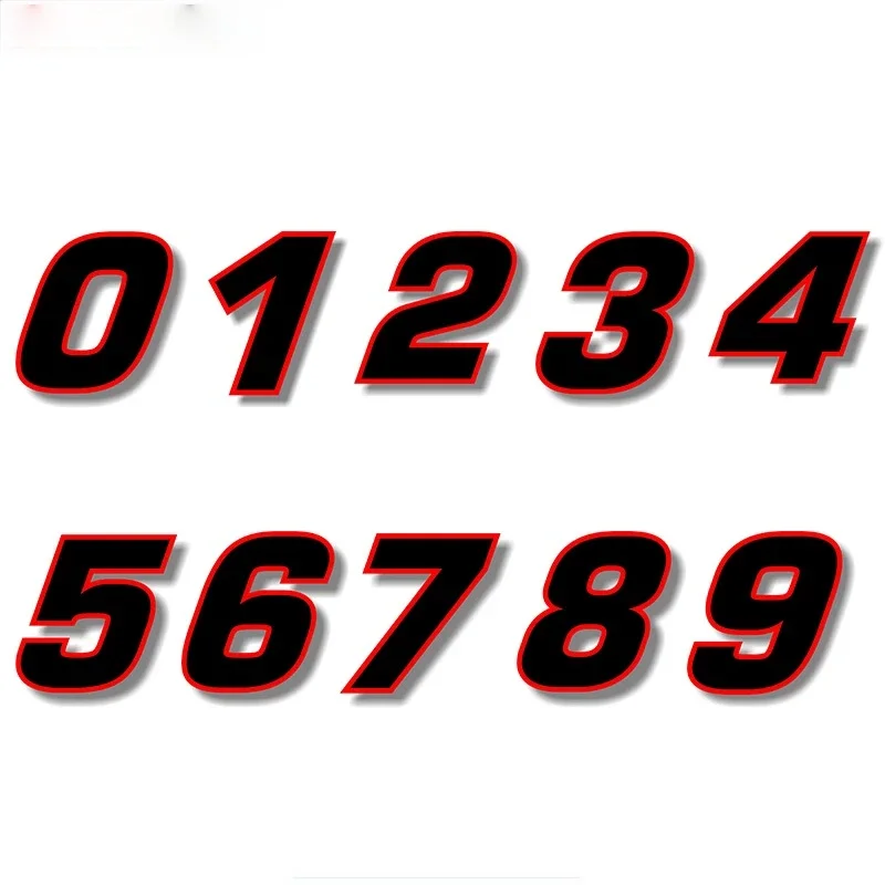 

Car Sticker Black Decal Vinyl (red Outline) Font Racing Number Sticker for Car Motorcycle Racing Decals Waterproof PVC,15CM*15CM