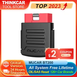 MUCAR BT200/BT200 PRO OBD2 Scanner Full System Diagnostic Tool Lifetime Free Update Check Engine Car Code Reader for Multi Cars