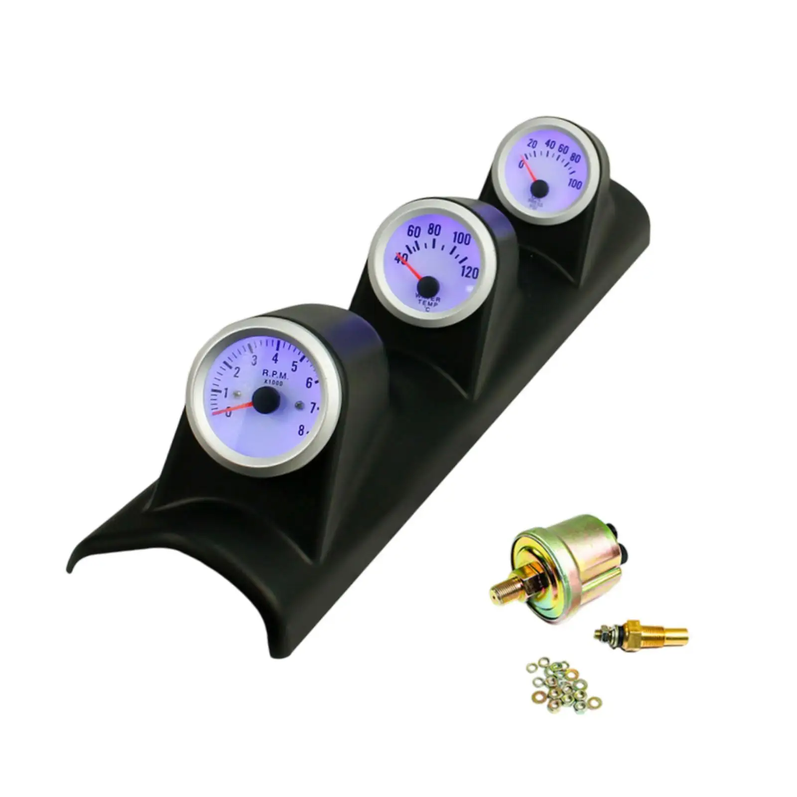 

Instrument Cluster for 12V Cars Professional Sturdy Black Oil Pressure Gauge