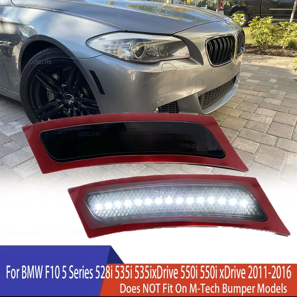 

Светодиодные боковые габаритные фонари для BMW F10 5-й серии 2011-2016 гг. 528i 530i 535i 550i ActiveHybrid 5, отражатель переднего бампера и колесной арки