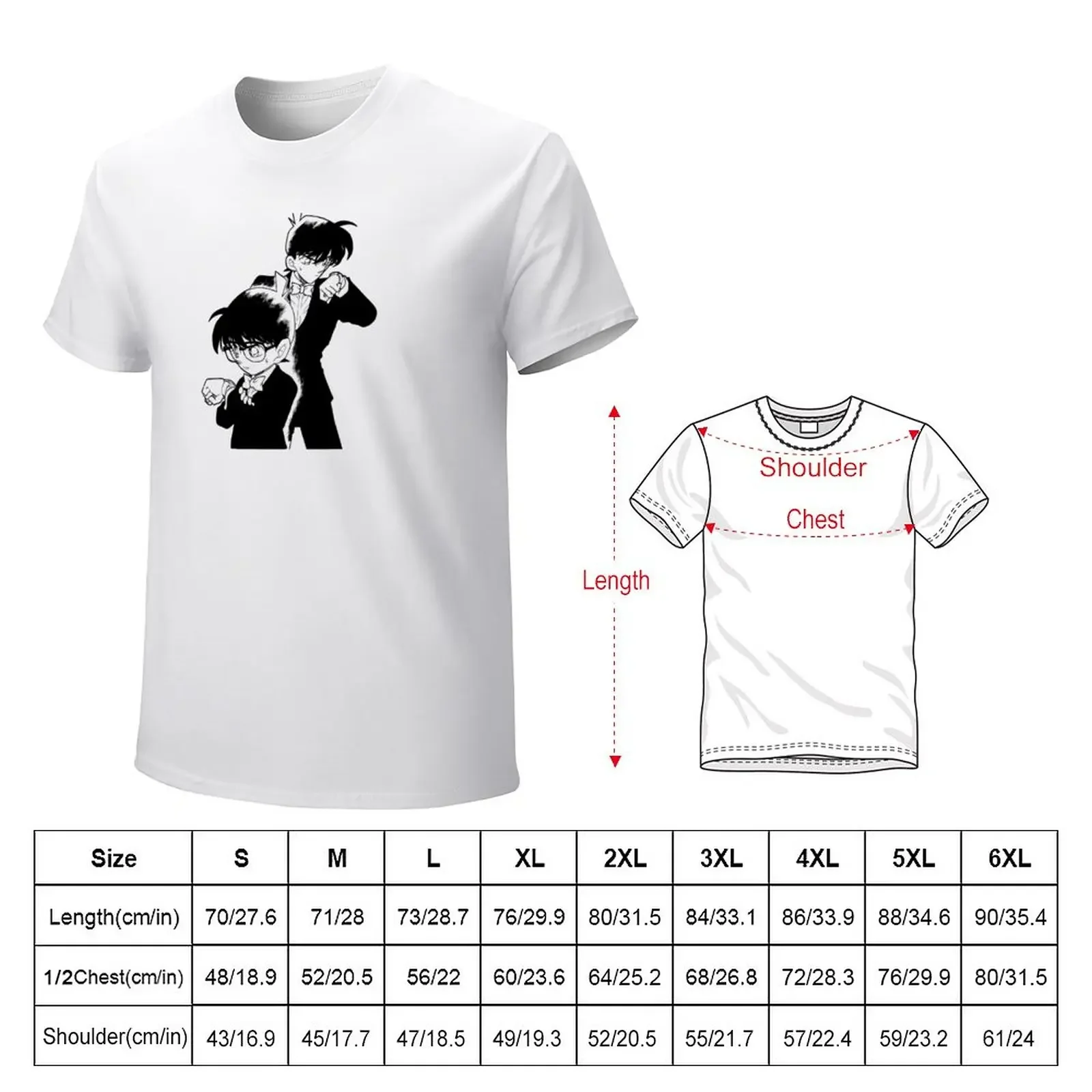 Detective Conan Edit - Shinichi with Conan!! T-Shirt anime clothes cute tops funnys t shirt men