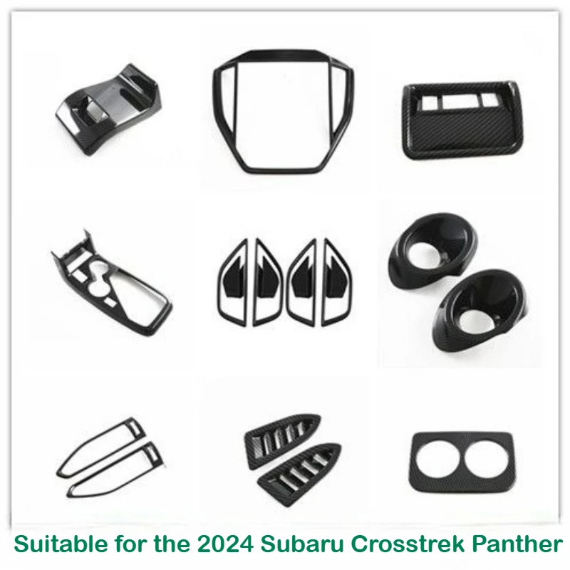 

For 2024Subaru Ascent Center Console Gear Shift Frame Inner Door Bowl Rear Anti-Kick Air Vent Carbon Fiber Texture Decoration