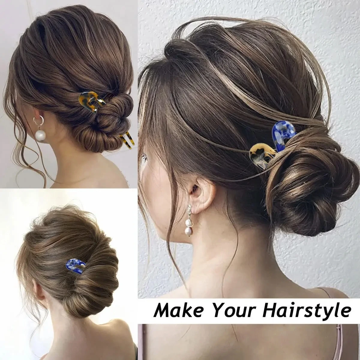 Simple Hairpin French Style Hair Stick Pin U Shaped Hairpin Bride Hair Accessories for Women Girls Hairstyle Pin Headwear