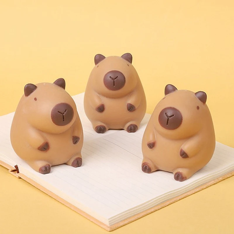 Capybara Kawaii de dibujos animados, juguete adhesivo suave TPR de rebote lento, pellizco creativo para niños, juguetes de pellizco de descompresión, nuevo