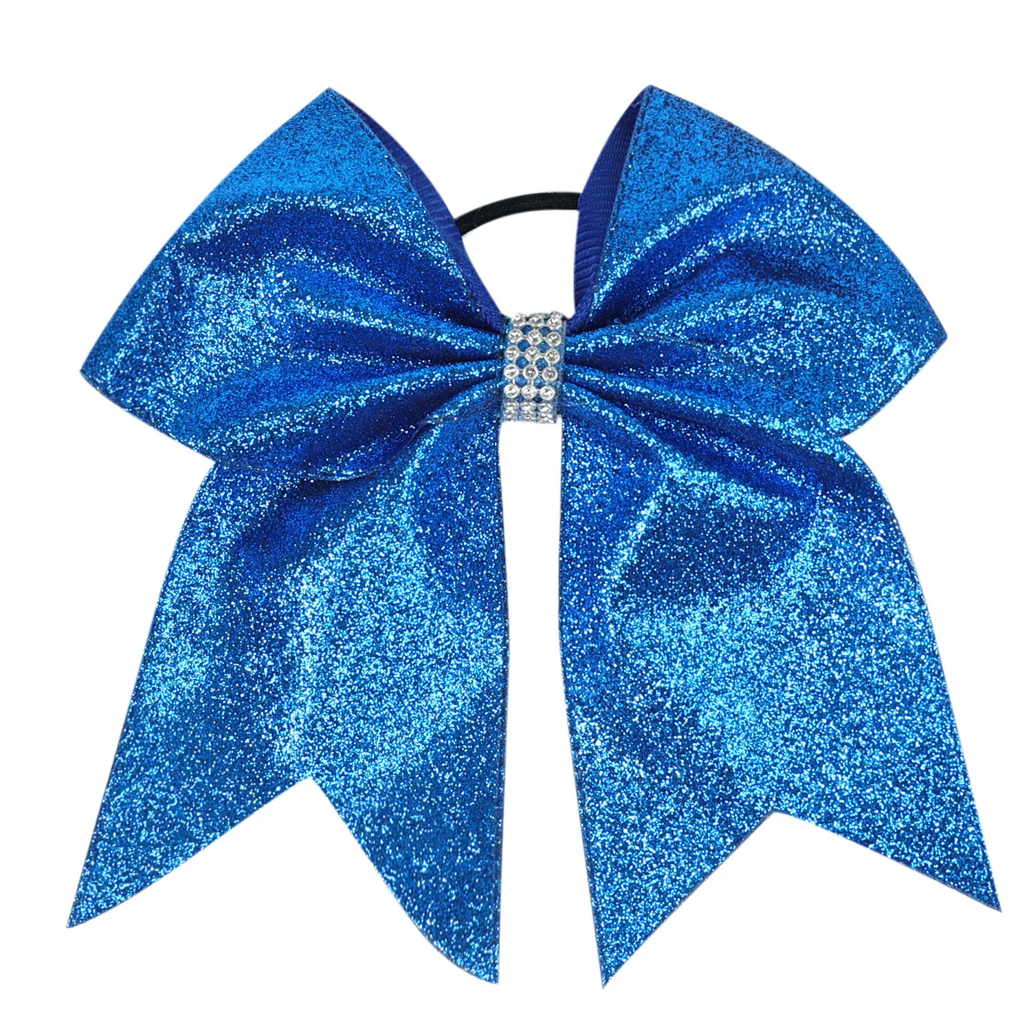 7 Inches Fashion Sparkling Glitter Cheerleading Hair Bow Glitter Grosgrain Ribbon Bows Hair Band Hair Tie For Girls And Women