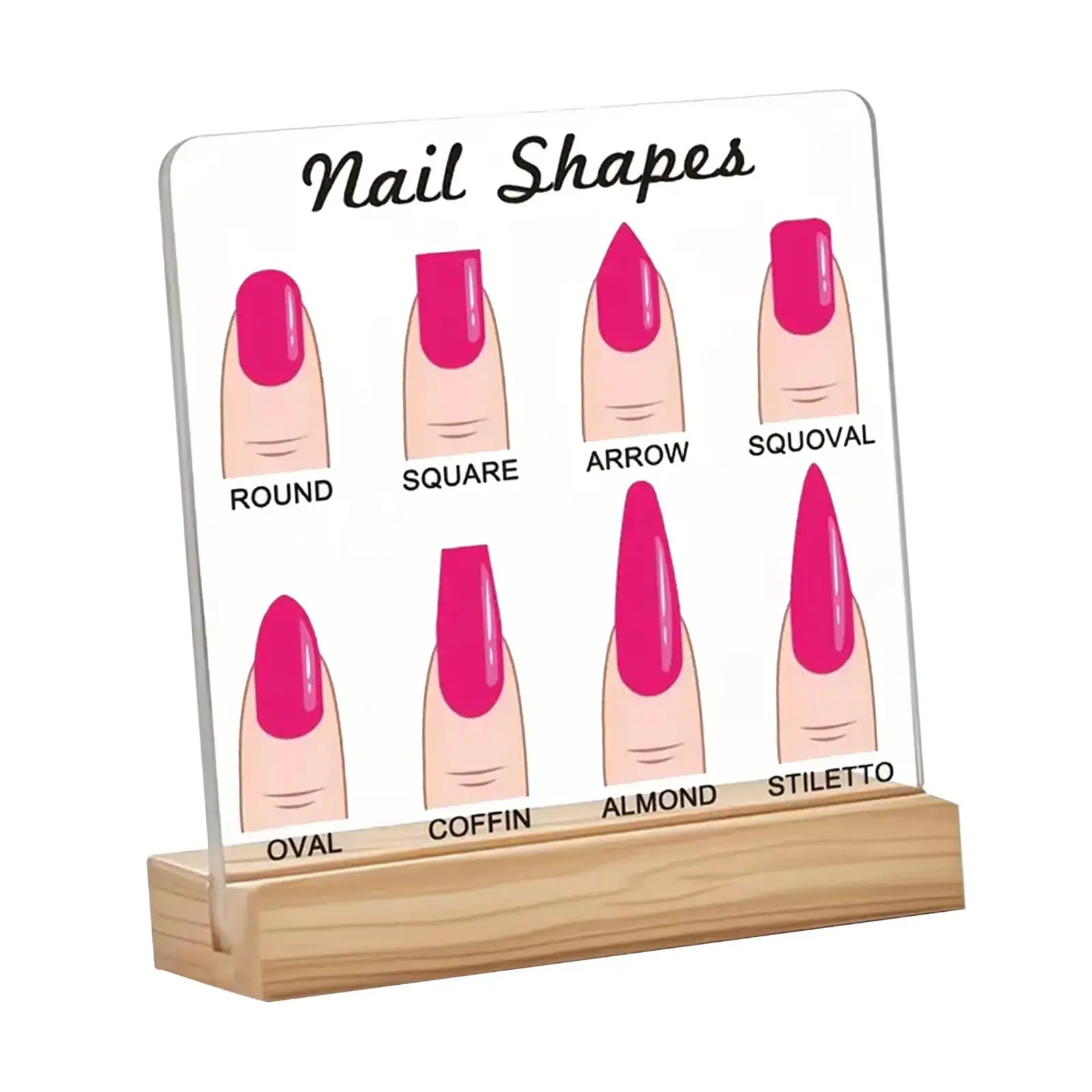 Nail Shape Display Board Decorative Photo Props Easy to Install Clear Cute Plaque Sign Nail Tech Gifts for Women Acrylic Panel
