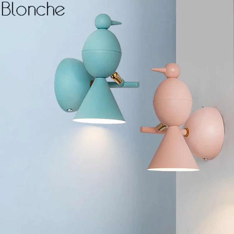 

Nordic Bird Wall Lamp Led Wall Light Adjustable Sconce Children's Room Kids Bedroom Study Reading Fixtures Home Decor Luminaire