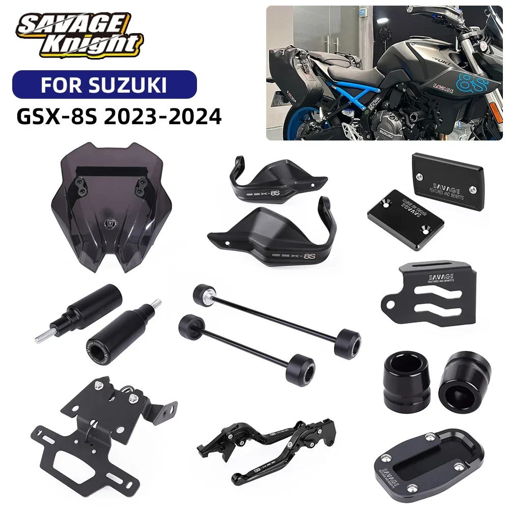 

2024 GSX-8S Handguard Windshield Fluid Reservoir Cover For Suzuki GSX8S GSX 8S 2023 Frame Crash Sliders Motorcycle Accessories