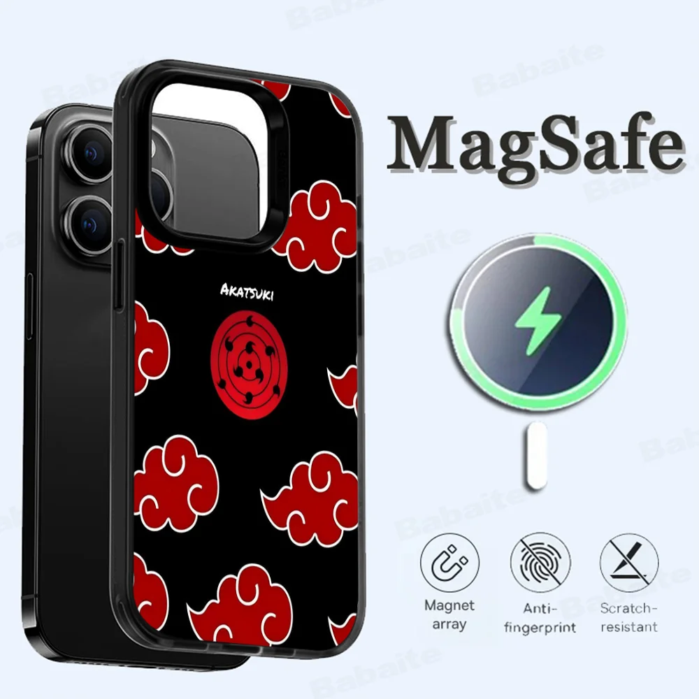 A-Akatsukis-Cloud Phone Case Magesafe Magnetic Wireless Charge Case For iPhone 16 11 12 13 14 15 Pro Max Plus Mini